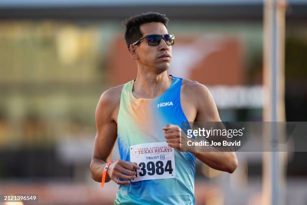 Jesus Tonatiu Lopez of Mexico wins Heat 2 of the Men's 800m Invitational at the 96th Clyde Littlefield Texas Relays on March 28, 2024 in Austin,...