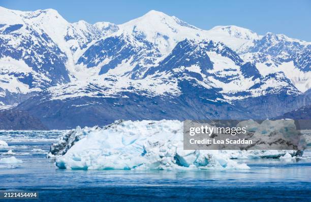 floating iceberg near columbia glacier - valdez stock pictures, royalty-free photos & images
