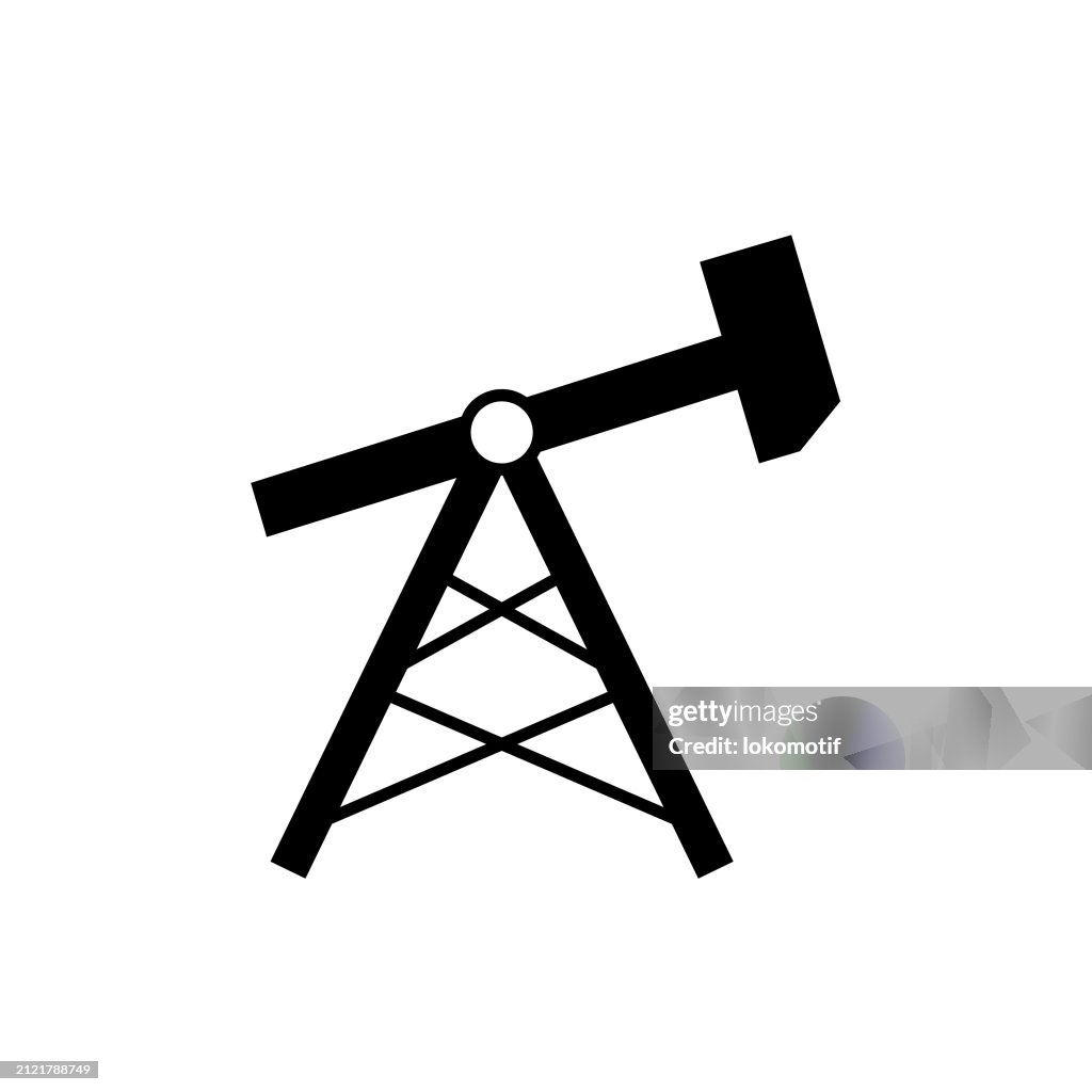 Oil-Well Solid Icon. This Flat Icon is suitable for infographics, web designs, mobile apps, UI, UX, and GUI design.