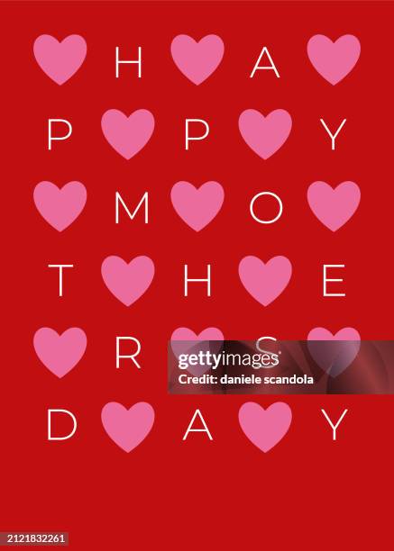 mother's day greetings card with hearts. - mothers day illustration stock illustrations