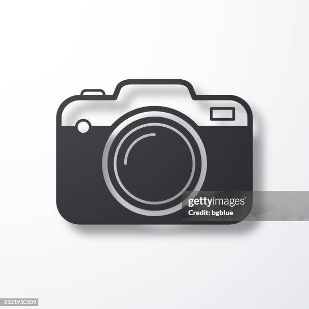 camera. icon with shadow on white background - photo shoot vector stock illustrations