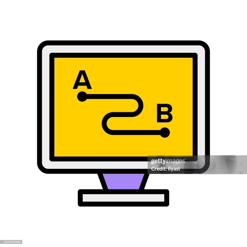 Flat Line Icon Design For Shipping Route