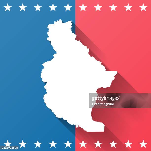 chelan county, washington. map on blue and red background - wenatchee washington stock illustrations