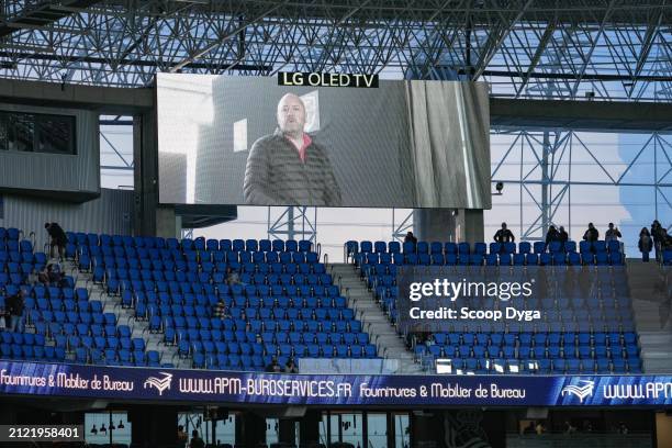 General view of the stand during the Top 14 match between Bayonne and Toulon at Reale Arena on March 31, 2024 in San Sebastian, Spain. - Photo by...