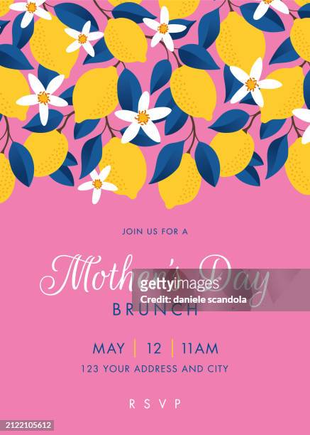 mother's day brunch invitation design template. - luxury family stock illustrations