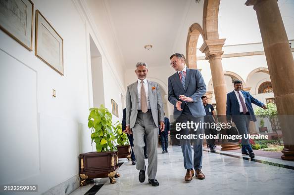 Ukrainian Foreign Minister Dmytro Kuleba meets with Minister of External Affairs of India Subrahmanyam Jaishankar