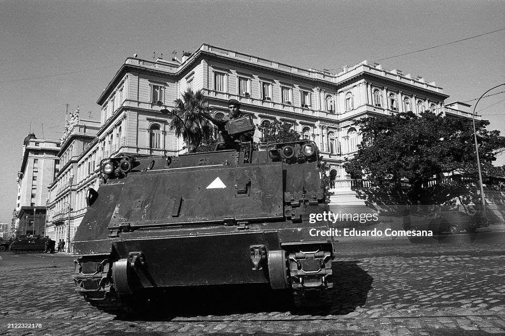 Argentine Tank At Casa Rosada After Coup