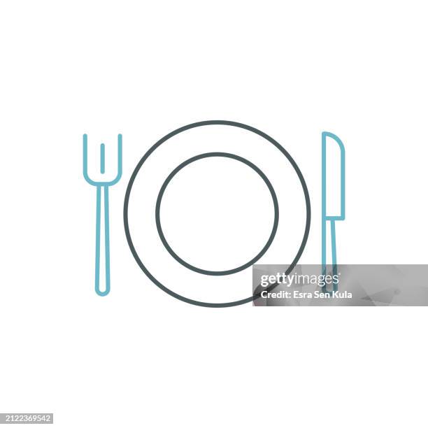 serving utensils duocolor line icon design with editable stroke. suitable for infographics, web pages, mobile apps, ui, ux, and gui design. - five star dining stock illustrations