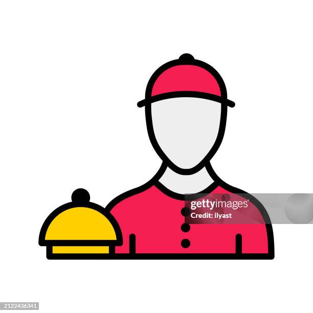 flat line icon for hotel reception - concierge desk stock illustrations