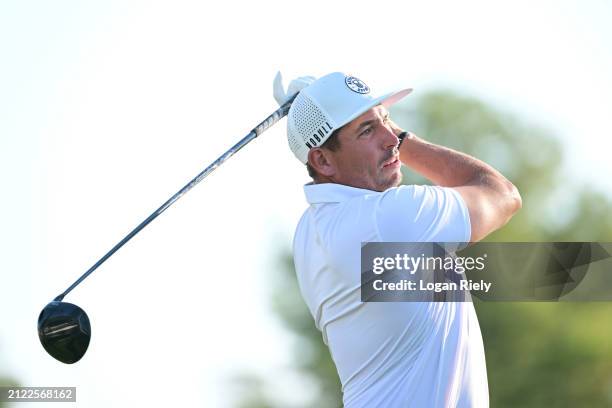 Scott Stallings of the United States hits a tee shot on the fourth hole during the second round of the Texas Children's Houston Open at Memorial Park...