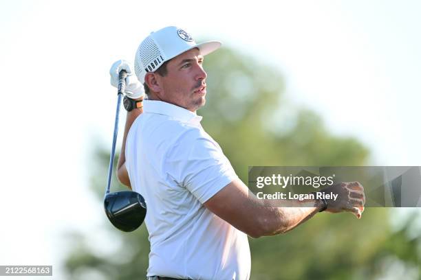 Scott Stallings of the United States hits a tee shot on the fourth hole during the second round of the Texas Children's Houston Open at Memorial Park...