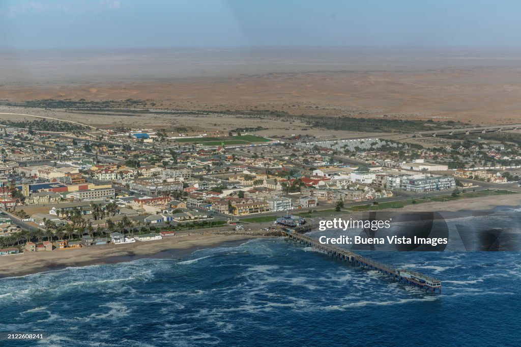 Namibia. Aerial view of Swakopmund.