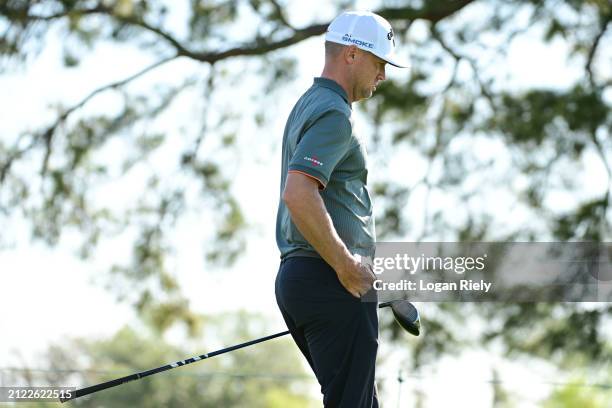 Alex Noren of Sweden walks to the fourth tee during the second round of the Texas Children's Houston Open at Memorial Park Golf Course on March 29,...