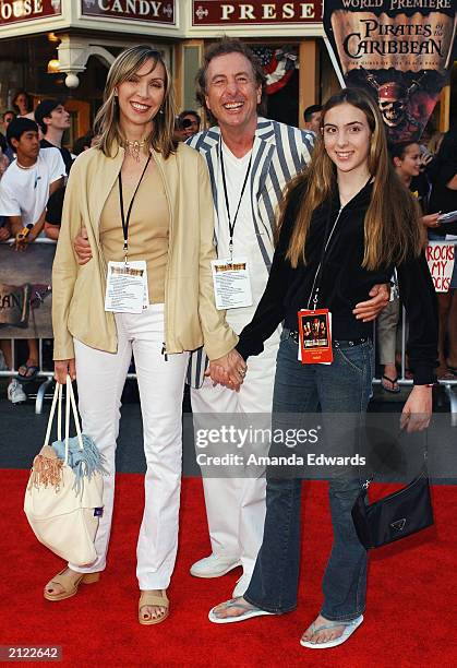 Actor Eric Idle, his wife Tania and their daughter Lilly arrive at the World Premiere of "Pirates of the Caribbean: The Curse of the Black Pearl" on...