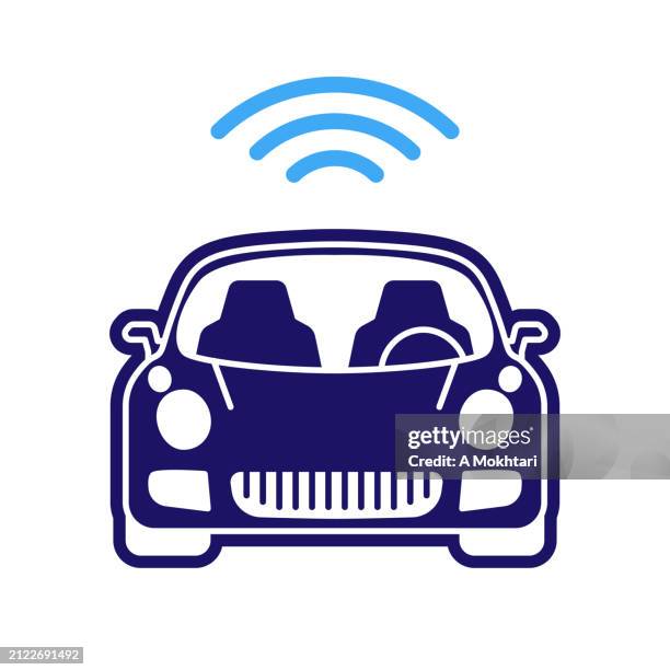 connected car icon. - sensor stock illustrations