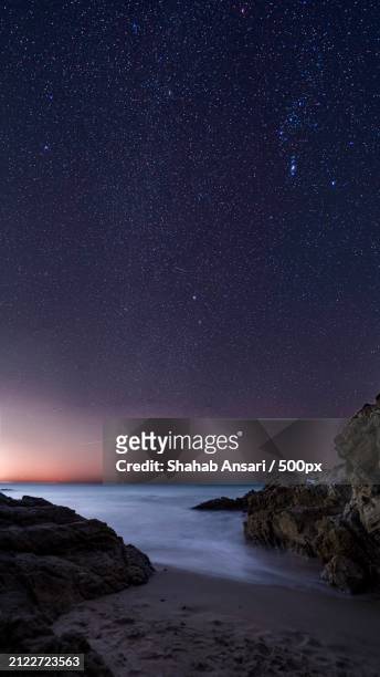 scenic view of sea against sky at night,malibu,california,united states,usa - malibu nature stock pictures, royalty-free photos & images