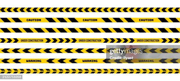illustrazioni stock, clip art, cartoni animati e icone di tendenza di progettazione del nastro per barricate di avvertimento - crime