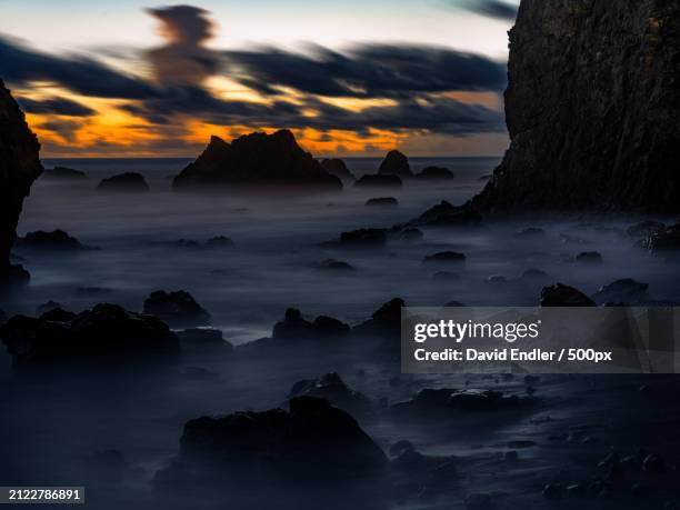 scenic view of sea against sky during sunset,malibu,california,united states,usa - malibu nature stock pictures, royalty-free photos & images