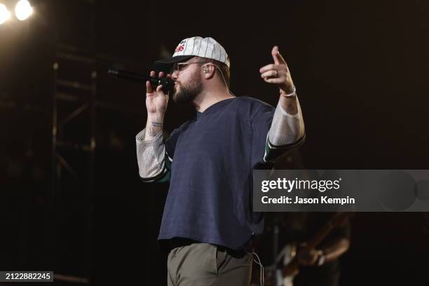 Performs onstage for the 3rd Annual "BRELAND & Friends" benefit for the Oasis Center at Ryman Auditorium on March 26, 2024 in Nashville, Tennessee.