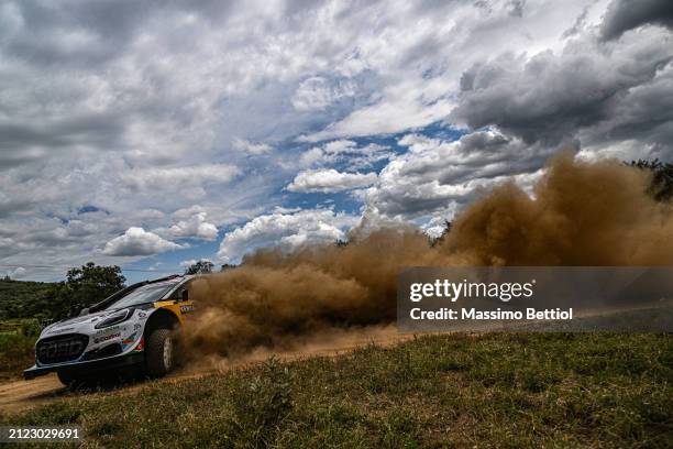 Adrien Formaux of France and Alexandre Coria of France compete in their M-Sport Ford WRT Ford Puma Rally1 Hybrid during Day Two of the FIA World...