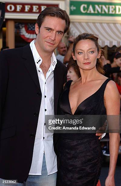 Actor Jack Davenport and his wife Michelle Gomez arrive at the World Premiere of "Pirates of the Caribbean: The Curse of the Black Pearl" on June 28,...