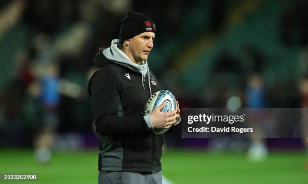 Phil Dowson, the Northamptons Saints director of rugby, looks on during the Gallagher Premiership Rugby match between Northampton Saints and Saracens...