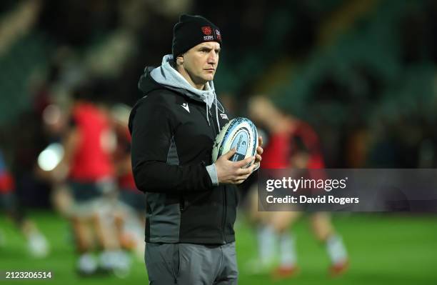 Phil Dowson, the Northampton Saints director of rugby, looks on during the Gallagher Premiership Rugby match between Northampton Saints and Saracens...