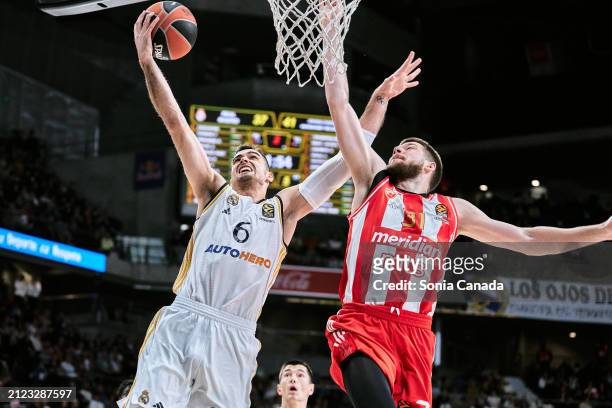 Alberto Abalde of Real Madrid in action during the Turkish Airlines EuroLeague Regular Season Round 32 match between Real Madrid and Crvena Zvezda...