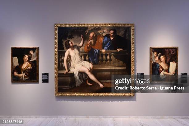 General view of the Italian baroque masterpieces part of the new set of a Baroque Permanent Collection at Pinacoteca Nazionale on March 29, 2024 in...