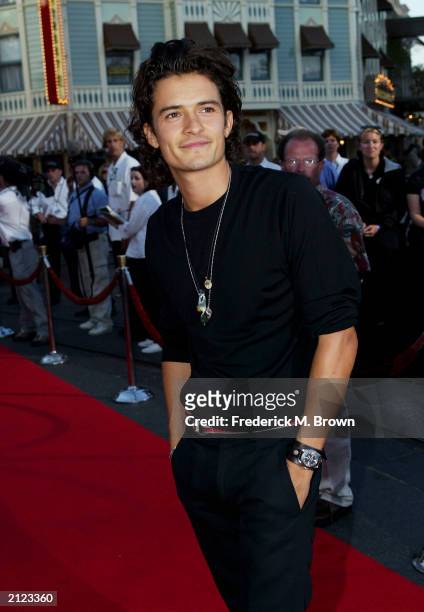 Actor Orlando Bloom attends the film premiere of "Pirates of the Caribbean" at Disneyland on June 28, 2003 in Anaheim, California.