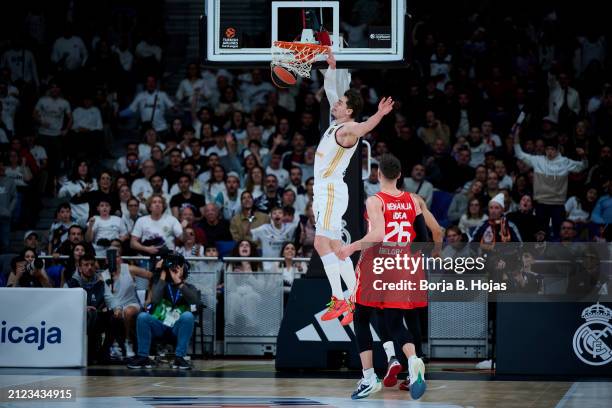 Mario Hezonja of Real Madrid in action during the Turkish Airlines EuroLeague Regular Season Round 32 match between Real Madrid and Crvena Zvezda...