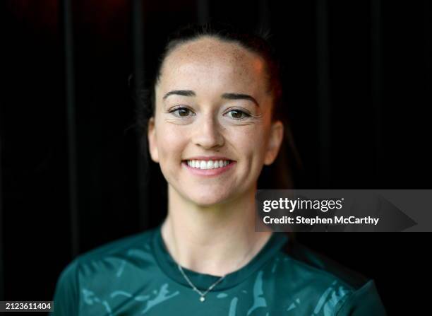 Dublin , Ireland - 1 April 2024; Anna Patten poses for a portrait during a Republic of Ireland Women's media day at Castleknock Hotel in Dublin.