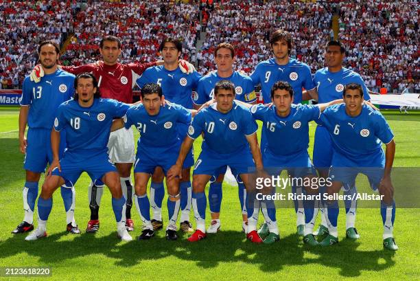 June 10: Paraguay Team Group Carlos Paredes, Justo Villar, Julio Cesar Caceres, Carlos Gamarra, Roque Santa Cruz, Delio Toledo, Nelson Valdez, Denis...