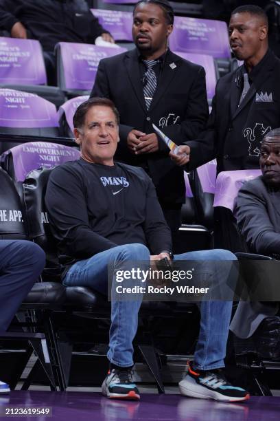 Owner Mark Cuban of the Dallas Mavericks attends the game against the Sacramento Kings on March 26, 2024 at Golden 1 Center in Sacramento,...