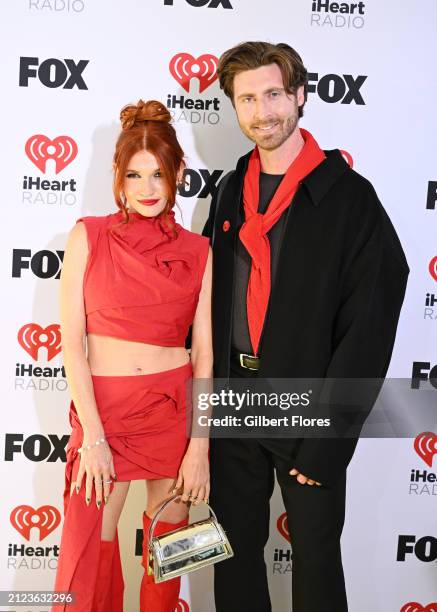 Mandy Lee and Matty Vogel at the 2024 iHeartRadio Music Awards held at the Dolby Theatre on April 1, 2024 in Los Angeles, California.