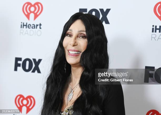 Cher, winner of the Icon award, pose in the press room at the 2024 iHeartRadio Music Awards held at the Dolby Theatre on April 1, 2024 in Los...
