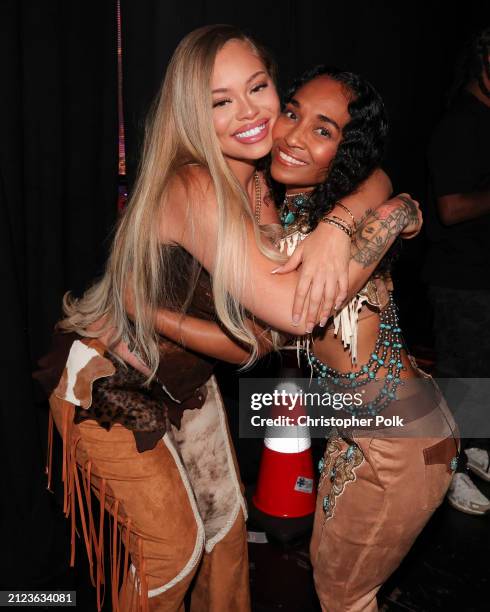 Latto and Rozonda "Chilli" Thomas of TLC at the 2024 iHeartRadio Music Awards held at the Dolby Theatre on April 1, 2024 in Los Angeles, California.