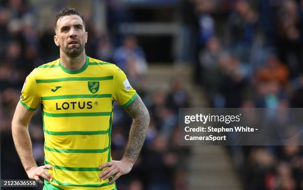 Norwich City's Shane Duffy during the Sky Bet Championship match between Leicester City and Norwich City at The King Power Stadium on April 1, 2024...