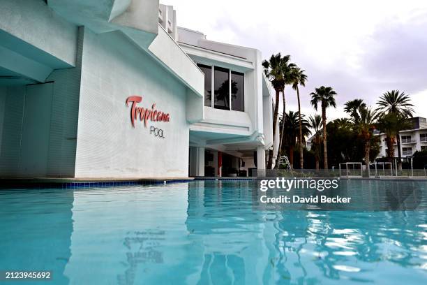 One of several pools at the Tropicana Las Vegas is shown on March 29 in Las Vegas, Nevada. The hotel-casino opened in 1957 and will close on April 2...