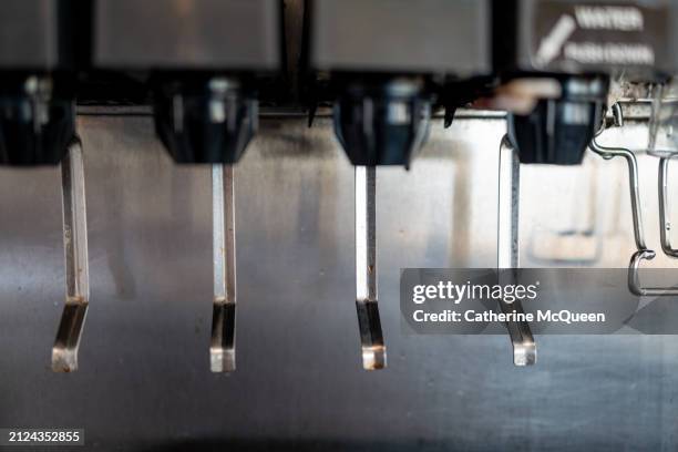 soda fountain in restaurant - soda fountain stock pictures, royalty-free photos & images