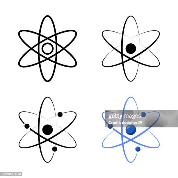 atommolekül-icon-set-vektor-design. - atomic design stock-grafiken, -clipart, -cartoons und -symbole