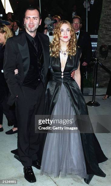 Madonna and her brother arrive at the Vanity Fair Oscar Party at Mortons March 23, 1998 in West Hollywood, California.