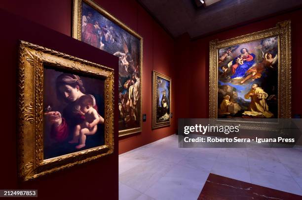 General view of the italian baroque paintings part of the new set presentation of the Baroque permanent collection at Pinacoteca Nazionale on March...