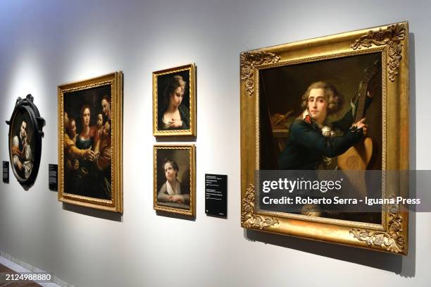 General view of the italian baroque paintings part of the new set presentation of the Baroque permanent collection at Pinacoteca Nazionale on March...