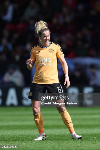 Sophie Howard of Leicester City in action during the Barclays Women´s Super League match between Aston Villa and Leicester City at Poundland Bescot...