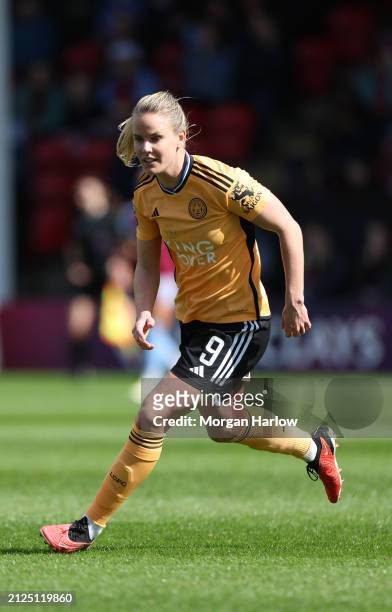 Lena Petermann of Leicester City in action during the Barclays Women´s Super League match between Aston Villa and Leicester City at Poundland Bescot...