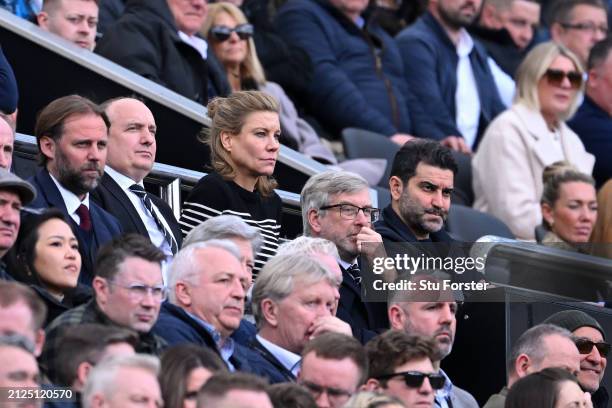 Amanda Staveley and Mehrdad Ghodoussi, co-owners of Newcastle United look on during the Premier League match between Newcastle United and West Ham...