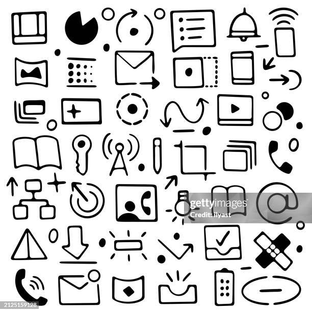 seamless doodle repeating pattern for presentations & slide shows - powerpoint presentation template stock illustrations