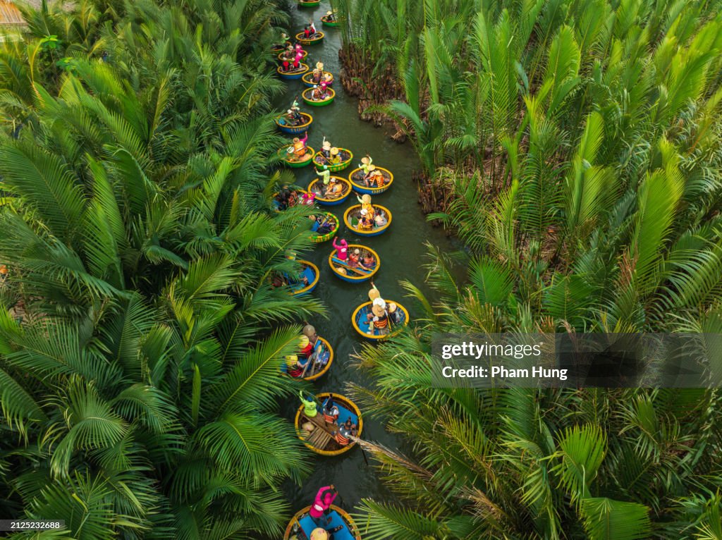Basketboat tours in Bay Mau nipa palm forest