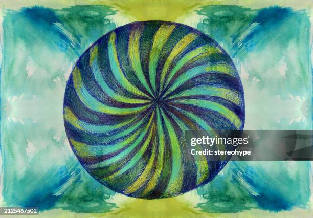 hypnotic wheel - spin wheel drawing stock illustrations